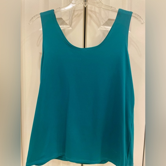 2 Piece Chico’s Faux Suede Teal Jacket with Matching Chico’s Microfiber Tank - Picture 4 of 6